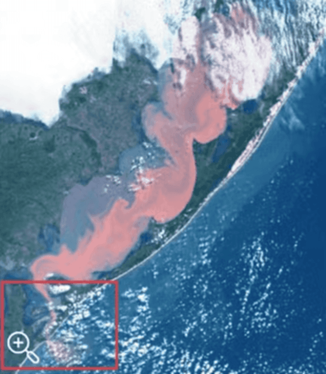 Mancha gigante de detritos causada pelas enchentes no RS invade o oceano