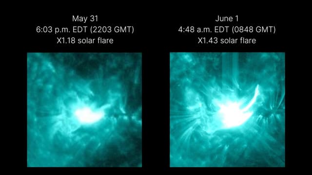 Duas erupções solares de classe X emergiram do Sol em menos de 12 horas